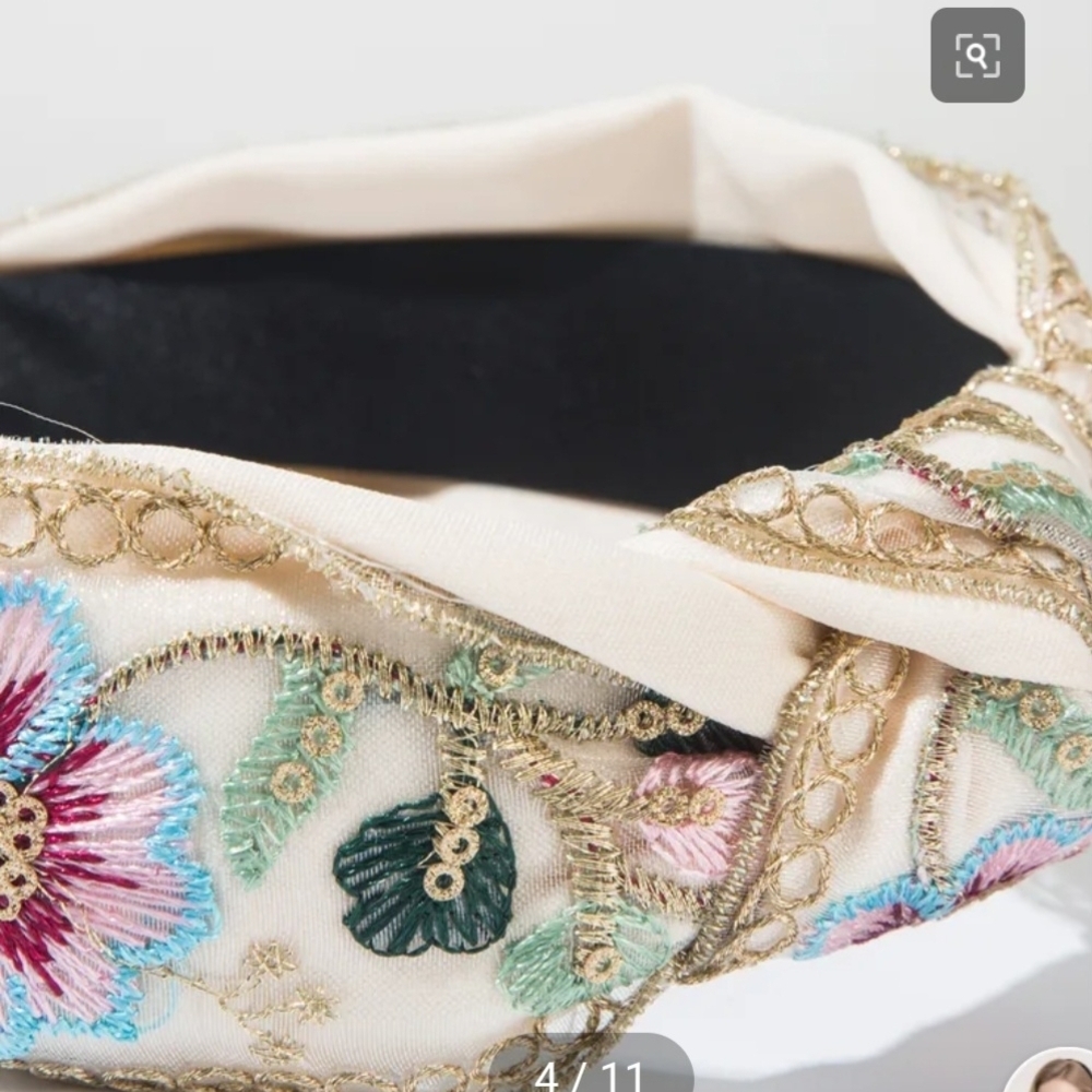 SEE OTHER LISTINGS IN YELLOW & PURPLE Headband Floral Embroidered - Pink Blue - Picture 6 of 13